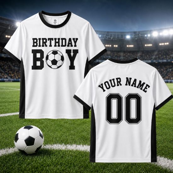 Personalized Soccer Birthday Shirt, Birthday Boy Soccer Shirt, Custom Soccer Jersey, Soccer Birthday Tee, Custom Name Number Shirt