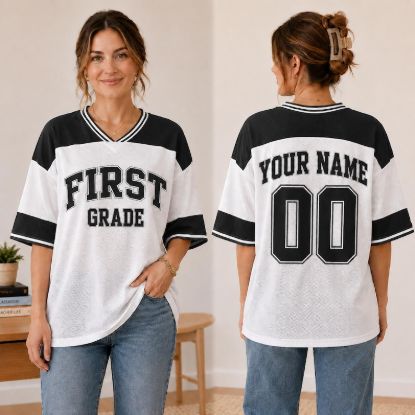 Custom Grade Mesh Jersey, Personalized Teacher Jersey, Back to School Shirt, Custom School Grade Shirt Mesh Jersey, Teacher Team Shirt