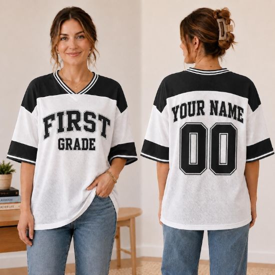 Custom Grade Mesh Jersey, Personalized Teacher Jersey, Back to School Shirt, Custom School Grade Shirt Mesh Jersey, Teacher Team Shirt