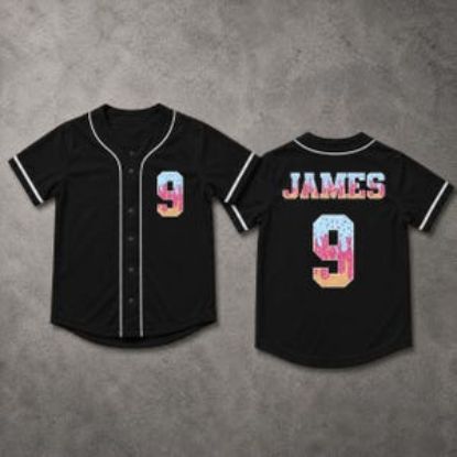 Personalized Baseball Drip Shirt, Custom Boy Birthday Baseball Jersey, Kids Toddler Ice Cream Drip Jersey, Baseball Team Party Shirt Gift