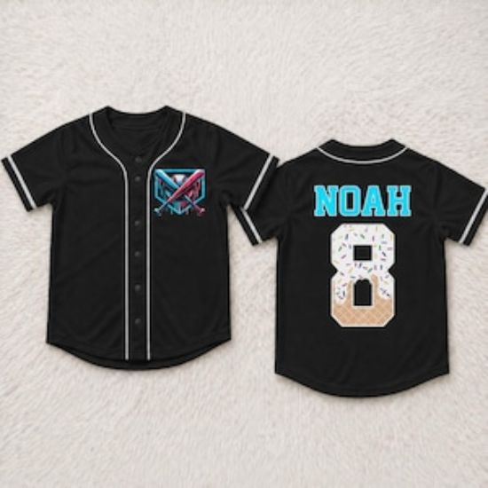 Personalized Baseball Drip Shirt, Custom Name Number Boy Birthday Baseball Jersey, Kids Toddler Ice Cream Drip Jersey, Baseball Team Party