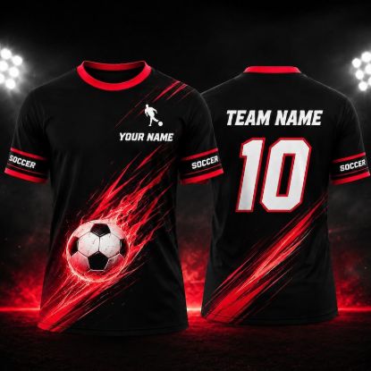 Custom Soccer Jersey Black Yellow, Personalized Team Name Number Shirt, Youth Adult Soccer Uniform, Game Day Team Gift for Soccer Players