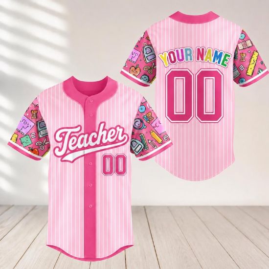 Personalized Teacher Baseball Jersey, Back To School Teacher Shirt, Custom Name Number Jersey, Teacher Appreciation Gift, Teacher Gift