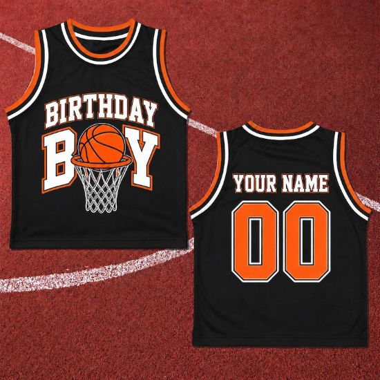 Personalized Birthday Boy Basketball Jersey, Custom Kids Basketball Tank Top, Birthday Basketball Shirt, Sports Party Outfit Basketall Kid