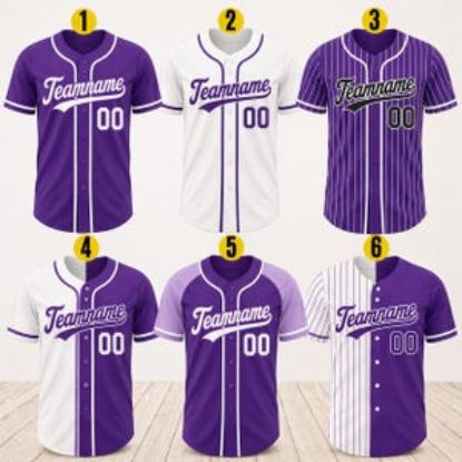 Custom Purple Baseball Jersey, Personalized Name Number Shirt, Team Uniform, Baseball Style Button Shirt Purple Team Jersey Shirt Gift