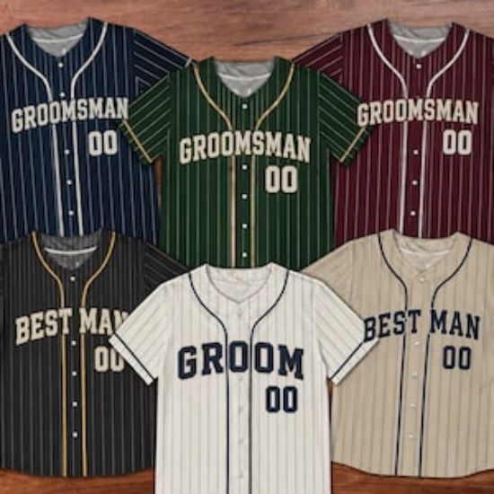 Groom & Groomsman Jersey Shirts, Custom Baseball Jersey for Groomsmen Proposal, Bachelor Party Groomsmen Jersey, Best Man, Groom Shirts