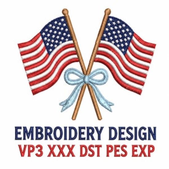 American Flag Embroidery Design File, Patriotic USA Machine Embroidery Pattern, Digital Download, 4th July Embroidery Design 250 Years USA