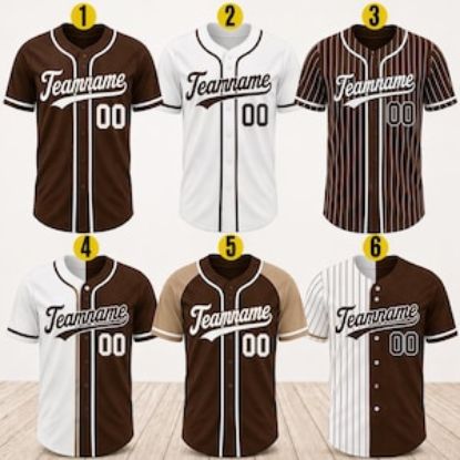 Custom Brown Baseball Jersey, Personalized Name Number Shirt, Team Uniform, Baseball Style Button Shirt Gift Brown Team Jersey Shirt Gift