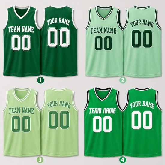 Personalized Green Basketball Jersey, Custom Team Name Sleeveless Jersey, Custom Name Number Sports Tank Top for Teams, Green Team Shirt