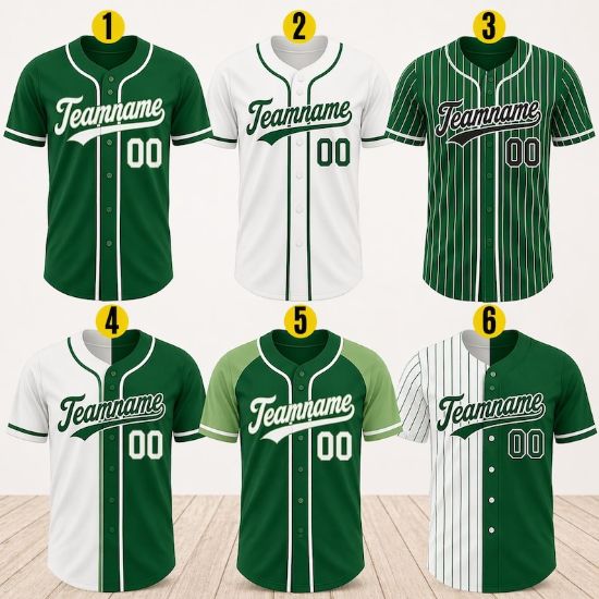 Custom Green Baseball Jersey, Personalized Name Number Shirt, Team Uniform, Baseball Style Shirt Gift, Team Baseball Matching Green Shirt