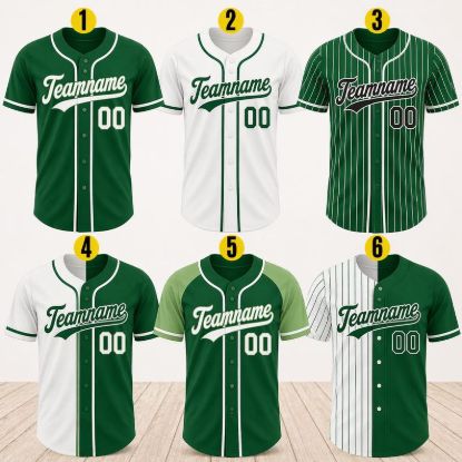 Custom Green Baseball Jersey, Personalized Name Number Shirt, Team Uniform, Baseball Style Shirt Gift, Team Baseball Matching Green Shirt
