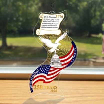 USA Patriotic Ornament, Acrylic Hanging Ornament 1776 2026, 250th Anniversary Decor, American Eagle Gift, Liberty Ornament,Independence Gift