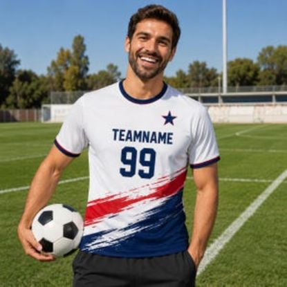 Custom Soccer Jersey Gradient Design Personalized Name & Number Team Logo Embroidered or Printed Football Uniform for Men Women Youth Kids